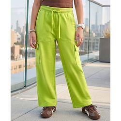 Pine Kids Knit Full Length Solid Lounge Pant - Lime Green