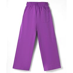 Pine Kids Knit Full Length Lounge Pant With Text Print - Purple