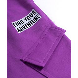Pine Kids Knit Full Length Lounge Pant With Text Print - Purple