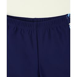 Pine Active Sea Life Printed Swimming Trunk & Cap - Navy Blue