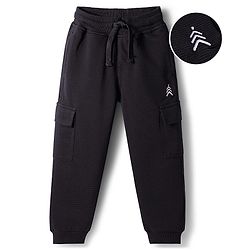 Pine Kids Knit Full Length Solid Colour Lounge Pant - Black