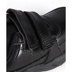 Pine Kids Velcro Closure Solid Colour School Shoes -Black