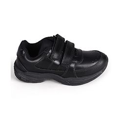 Pine Kids Velcro Closure Solid Colour School Shoes -Black