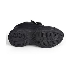 Pine Kids Velcro Closure Solid Colour School Shoes -Black