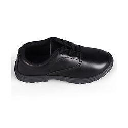 Pine Kids Lace Up Closure Solid Colour School Shoes -Black