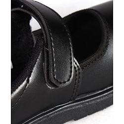 Pine Kids Velcro Closure Solid Colour School Shoes - Black