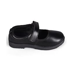 Pine Kids Velcro Closure Solid Colour School Shoes - Black