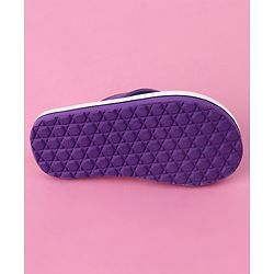 Pine Kids Slip On Star Printed Flip Flops - White & Purple