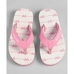 Pine Kids Slip On Bow Printed  Flip Flops - Pink