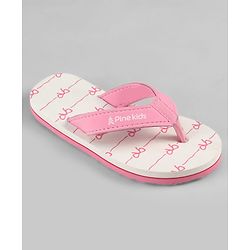 Pine Kids Slip On Bow Printed  Flip Flops - Pink