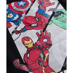 Pine Kids Marvel 100% Cotton Knit Half Sleeves T-Shirt With Avengers Front & Back Print - Black