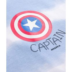 Pine Kids Disney Single Jersey Knit Drop Shoulder Half Sleeves Tie & Dye T-Shirt with Avengers Front & Back Print - Blue