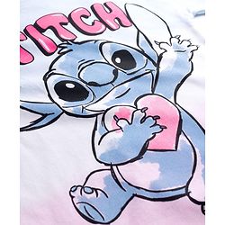 Pine Kids Disney 100% Cotton Knit Half Sleeves Drop Shoulder T-Shirt With Lilo & Stitch Graphics - Multicolour