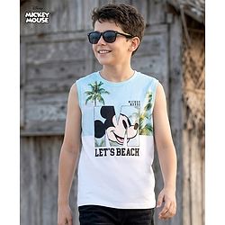 Pine Kids Disney Single Jersey Knit Sleeveless Tank T-Shirt with Mickey Mouse Graphic - Multicolor