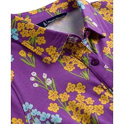 Pine Kids Cotton Knit Half Sleeves Frock with Belt & Floral Print - Multicolor