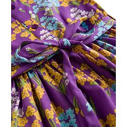 Pine Kids Cotton Knit Half Sleeves Frock with Belt & Floral Print - Multicolor