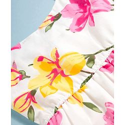 Pine Kids 100% Cotton Woven Sleeveless Floral Printed Frock - Multicolour