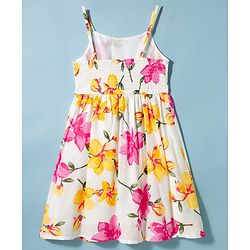 Pine Kids 100% Cotton Woven Sleeveless Floral Printed Frock - Multicolour