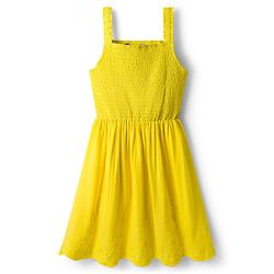 Pine Kids 100% Cotton Woven Sleeveless Frock With Floral Embroidery - Yellow