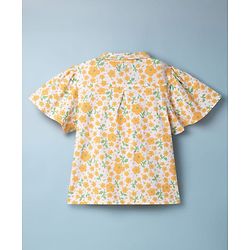 Pine Kids Cotton Knit Half Sleeves Floral Printed Top - Multicolor