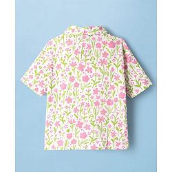 Pine Kids Cotton Knit Top Half Sleeves Shirt Style with Floral Print Multi Colors 4-5 Years