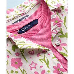 Pine Kids Cotton Knit Top Half Sleeves Shirt Style with Floral Print Multi Colors 4-5 Years