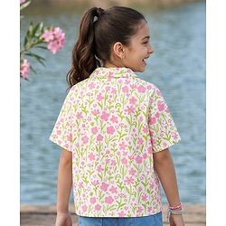 Pine Kids Cotton Knit Top Half Sleeves Shirt Style with Floral Print Multi Colors 4-5 Years