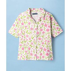 Pine Kids Cotton Knit Top Half Sleeves Shirt Style with Floral Print Multi Colors 4-5 Years