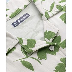 Pine Kids Cotton Knit Half Sleeves Shirt With Floral Print - Multicolor