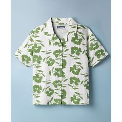 Pine Kids Cotton Knit Half Sleeves Shirt With Floral Print - Multicolor