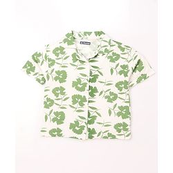 Pine Kids Cotton Knit Half Sleeves Shirt With Floral Print - Multicolor