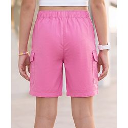 Pine Kids Denim Woven Solid Shorts - Pink