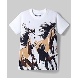 Pine Kids Cotton Knit T-Shirts Graphic Print Round Neck Half Sleeves Multi Colors 4-5 Years