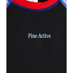 Pine Active Full Raglan Sleeves Two Piece Swimsuit - Black