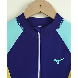Pine Active Raglan Full Sleeves Legged Swimsuit - Navy Blue