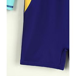 Pine Active Raglan Full Sleeves Legged Swimsuit - Navy Blue
