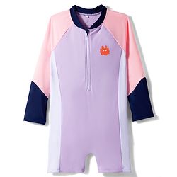 Pine Active Full Raglan Sleeves Legged Swimsuit - Purple