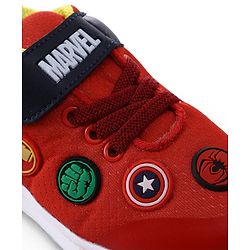 Pine Kids Marvel Velcro Closure Sneakers with Patch Detailing - Red & Blue