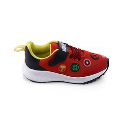 Pine Kids Marvel Velcro Closure Sneakers with Patch Detailing - Red & Blue