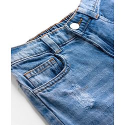 Pine Kids Denim Woven Full Length Distressed Jeans - Blue