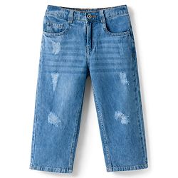 Pine Kids Denim Woven Full Length Distressed Jeans - Blue