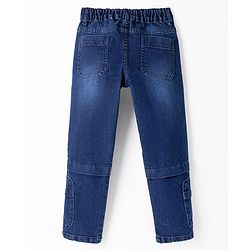 Pine Kids Denim Woven Full Length Solid Color Cut & Sew Jeans - Navy Blue