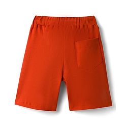 Pine Kids Cotton Blend Solid Coloured Above Knee Length Shorts - Rust Orange