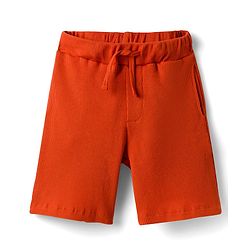 Pine Kids Cotton Blend Solid Coloured Above Knee Length Shorts - Rust Orange