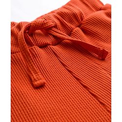 Pine Kids Cotton Blend Solid Coloured Above Knee Length Shorts - Rust Orange