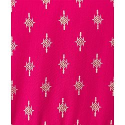 Pine Kids 100% Viscose Woven Sleeveless Floral Printed Ethnic Dress - Dark Pink