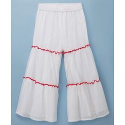 Pine Kids Viscose Woven Full Sleeves Indo Western Set with Embroidery - White