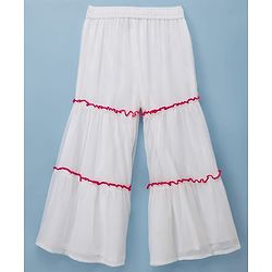Pine Kids Viscose Woven Full Sleeves Indo Western Set with Embroidery - White