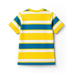 Pine Kids Cotton Knit T-Shirt Striped Round Neck Half Sleeves Multi Colors 4-5 Years