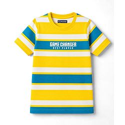 Pine Kids Cotton Knit T-Shirt Striped Round Neck Half Sleeves Multi Colors 4-5 Years